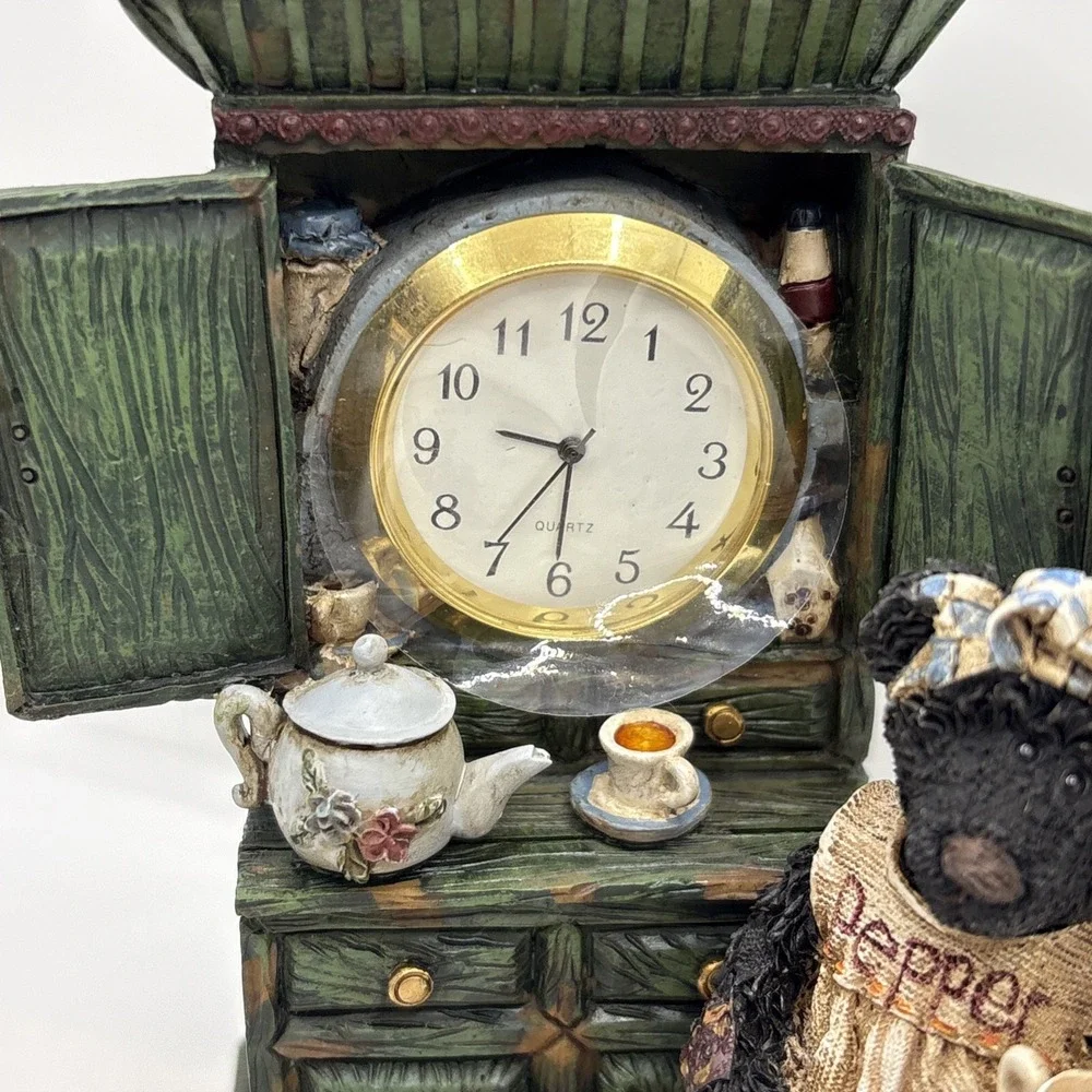 1999 St. Martin's Bear Lovers Collection Pepper Bear With Clock -‎ Not Working